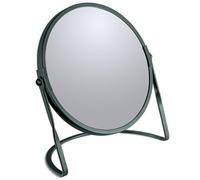 Spirella - Miroir grossissant sur Pied Akira - Acier Robuste - Double Face avec Grossissement x5 et Miroir Classique - Pivotant à 360° - Vert Foncé