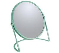 Spirella - Miroir grossissant sur Pied Akira - Acier Robuste - Double Face avec Grossissement x5 et Miroir Classique - Pivotant à 360° - Vert Mat