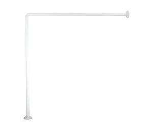 Spirella MSV, Barre Tringle pour Rideau de Douche d'angle à Fixer en Alu, Support Plafond & Anneaux Rideaux Inclus, Adapté à Tous Les Rideaux, Montage Mural, 80x80cm Blanc
