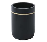 Spirella, Porte-Brosse à Dents en céramique élégante et Moderne, Design Noir et doré Mat, Parfait pour Une Salle de Bain stylée, Dimensions 7 x 11,5 cm