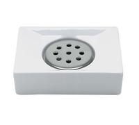 Spirella - Porte Savon Porcelaine Quadro - Élégant Accessoire de Salle de Bain - Design Moderne et Pratique pour Un Rangement Optimal - Blanc - 10,5 x 6,5 cm