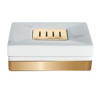 Spirella Porte savon Porcelaine ROMA Blanc et Or