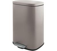 Spirella Poubelle 30 litres en inox avec abaissement automatique et seau intérieur "Akira" Cuisine Poubelle Softclose Taupe mat