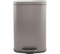 Spirella Poubelle 50 litres en inox avec abaissement automatique et seau intérieur "Akira" Cuisine Poubelle Softclose Taupe mat
