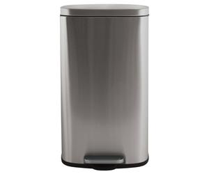 Spirella Poubelle 50 litres en inox avec abaissement automatique et seau intérieur "Akira" Cuisine Poubelle Softclose argentée mate