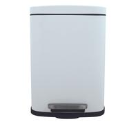 Spirella poubelle à cosmétique 12 litres en inox avec abaissement automatique et seau intérieur "Akira" Poubelle de salle de bains Softclose Poubelle blanche mate