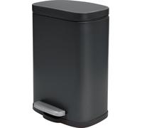 Spirella poubelle à cosmétique 12 litres en inox avec abaissement automatique et seau intérieur "Akira" Poubelle de salle de bains Softclose Poubelle noire mate