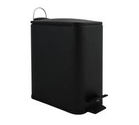 Spirella - Poubelle à pédale 5 litres, Modèle Erik, Rectangulaire, Fermeture Douce et silencieuse grâce au système Slow Close, Utilisation sécurisée avec des pédales antidérapantes, Noir Mat