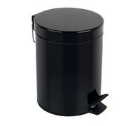 Spirella - Poubelle à pédale Acier SYDNEY - Design Moderne, Ouverture Facile, Seau Intérieur Amovible - Accessoire Salle de Bain ou Cuisine - Noir - 3L
