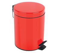 Spirella Poubelle à pédale Sydney – 3 L – Acier, seau intérieur amovible – Rouge