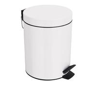 Spirella Poubelle à pédale Sydney – 5 L, seau intérieur amovible, blanc, ouverture facile