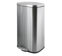 Spirella Poubelle 50 litres en inox avec abaissement automatique et seau intérieur "Akira" Cuisine Poubelle Softclose argentée mate