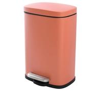 Spirella - Poubelle à Pédale En Acier AKIRA - Design Moderne Rectangulaire avec Revêtement Anti-Traces - Fermeture Lente et Silencieuse - Terracotta Mat - 5L