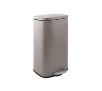 Spirella Poubelle 50 litres en inox avec abaissement automatique et seau intérieur "Akira" Cuisine Poubelle Softclose Taupe mat