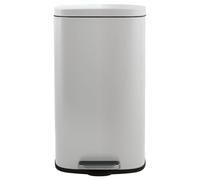 Spirella Poubelle 50 litres en inox avec abaissement automatique et seau intérieur "Akira" Cuisine Poubelle Softclose blanc mat