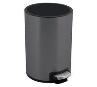 Spirella - Poubelle à pédale Inox RIKU - Design Moderne et Élégant - Seau Intérieur Amovible en Plastique Recyclé - Socle Antidérapant - Gris Mat - 5L