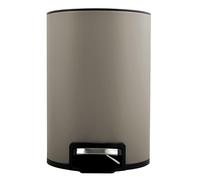 Spirella - Poubelle à pédale Inox RIKU - Design Moderne et Élégant - Seau Intérieur Amovible en Plastique Recyclé - Socle Antidérapant - Taupe Mat - 5L