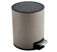 Spirella - Poubelle à pédale Inox RIKU - Design Moderne et Élégant - Seau Intérieur Amovible en Plastique Recyclé - Socle Antidérapant - Taupe Mat - 3L