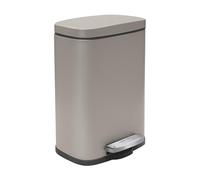 Spirella - Poubelle de Salle de Bain à Pédale AKIRA - Acier Inoxydable Haut de Gamme - Fermeture Silencieuse Easy-Close - Taupe Mat - 12L