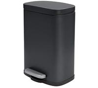 Spirella poubelle à cosmétique 12 litres en inox avec abaissement automatique et seau intérieur "Akira" Poubelle de salle de bains Softclose Poubelle noire mate