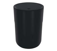 Spirella - Poubelle Salle de Bains Cocco - Couvercle Pivotant avec Anneau de Fixation pour Sacs - Idéale comme Poubelle à Cosmétiques - Noir - 5L