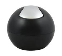 Spirella Poubelle Salle de Bains Récipient à cosmétiques 1 Litre Finition Brillante ou Mate Boîte à ordures à Couvercle pivotant Poubelle à Table Noir Mat