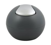 Spirella Poubelle Salle de Bains Récipient à cosmétiques 1 Litre Finition Brillante ou Mate Boîte à ordures à Couvercle pivotant Poubelle à Table Gris Mat
