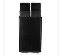 spirella Poubelle Système de tri des déchets avec couvercle 60 L (2x30 litres) avec seau intérieur grandes poubelles Poubelle à pédale inox noir