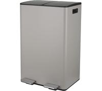 Spirella - Poubelle Tri Sélectif Cuisine Capacité 60L (2x30L) à Pédale - Modèle Aliya - Acier INOX Brossé - Couvercle Soft-Close - Seaux Amovibles - Poignées Latérales - Design Moderne - Taupe Mat