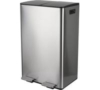 Spirella - Poubelle Tri Sélectif Cuisine Capacité 60L (2x30L) à Pédale - Modèle Aliya - Acier INOX Brossé - Couvercle Soft-Close - Seaux Amovibles - Poignées Latérales - Design Moderne - INOX