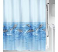 Spirella, Rideau de Douche en Polyester Nemo, Rideau de Douche avec 8 œillets de Style Modern, Matériau imperméable, Résistant à la lumière et à l'eau, 180x200cm, Bleu