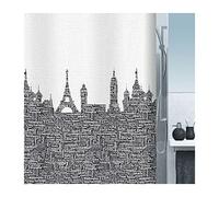 Spirella, Rideau de Douche en Polyester Urban, Design Moderne et Élégant, Idéal pour Salle de Bain, Résistant à l'eau, Facile à Entretenir, 120x200cm, Noir