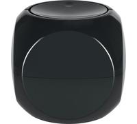 Spirella Seau à cosmétique 1 litre Poubelle à couvercle basculant Poubelle de table "Dice" Noir