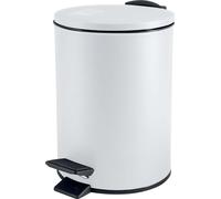 Spirella Seau à cosmétique 3 litres en inox avec abaissement automatique et seau intérieur "Adelar" Poubelle de salle de bains Softclose Poubelle blanche