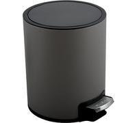 Spirella Seau à cosmétique 3 litres en inox avec abaissement automatique et seau intérieur "Riku" Poubelle de salle de bains Softclose Poubelle grise