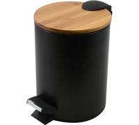Spirella Seau à cosmétique 5 litres en inox avec abaissement automatique et seau intérieur "Adonis" Poubelle de salle de bains Softclose Poubelle noire