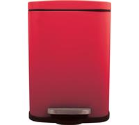 Spirella Seau à cosmétique 5 litres en inox avec abaissement automatique et seau intérieur "Akira" Poubelle de salle de bains Softclose Poubelle rouge
