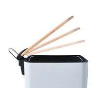 Spirella Seau à cosmétique 5 litres en inox avec abaissement automatique et seau intérieur "Erik" Poubelle de salle de bains Softclose Poubelle blanche en bambou