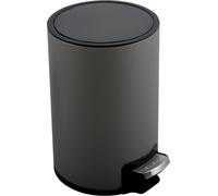 Spirella Seau à cosmétique 5 litres en inox avec abaissement automatique et seau intérieur "Riku" Poubelle de salle de bains Softclose Poubelle grise