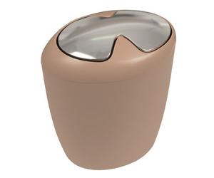 Spirella seau à cosmétique "Etna" avec couvercle basculant 7 litres (h x l x p :): 30 x 25 x 18 cm Bahama Beige