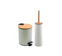 Spirella Set Poubelle à pédale 3L & Brosse WC Adonis Blanc Mat