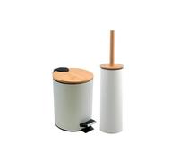 Spirella Set Poubelle à pédale 3L & Brosse WC Adonis Blanc Mat