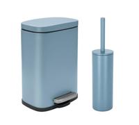 Spirella Set Poubelle à pédale 5L & Brosse WC Akira Fog Mat