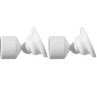 Spirella - Support pour Tringle de Rideau de Douche Wallquick - Compatible Mur Incliné - Plastique Robuste - Ø 20 mm - Blanc - Adapté Enfants et Seniors - 1 Support (Lot de 2)