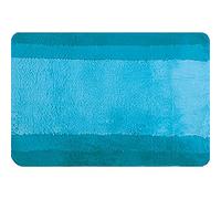 Tapis de bain en microfibre antidérapant rectangulaire turquoise L.90 x l.60 cm Balance