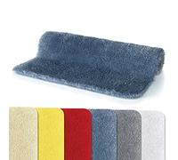 Spirella - Tapis de Salle de Bain Microfibre FINO, Antidérapant, Séchage Rapide, Poils Longs 25 mm, Lavable en Machine + Sèche-Linge - 60 x 90 cm - Bleu