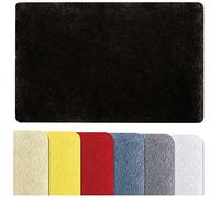 Spirella - Tapis de Salle de Bain Microfibre FINO, Antidérapant, Séchage Rapide, Poils Longs 25 mm, Lavable en Machine + Sèche-Linge - 50 x 80 cm - Noir