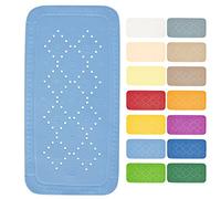 Spirella - Tapis Fond de Baignoire Mousse PVC Alaska - Tapis de Bain Antidérapant Ventouses + Trous de Drainage Anti Moisissure - Bleu Bermuda - 71 X 36 cm