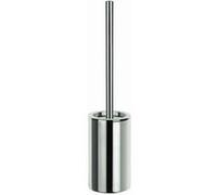 Spirella Brosse WC Porte-Balai Toilette Pot à Balai „Tube“ Ensemble WC à Poser en Porcelaine et Acier Inoxydable Argenté