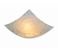 SPIRELLI PLAFONNIER CARRÉ VERRE DECORO JANTES D. 40 x 40 cm.